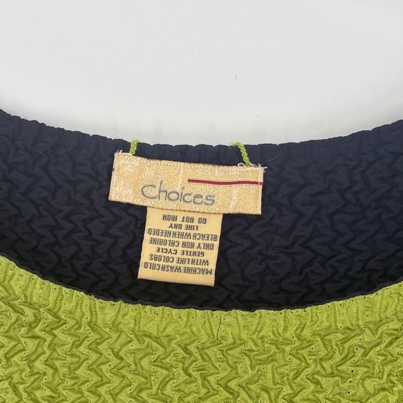 Choices Womens Sleeveless Tank Top‎ Green/Black Textured Reversible Medium - Picture 2 of 7